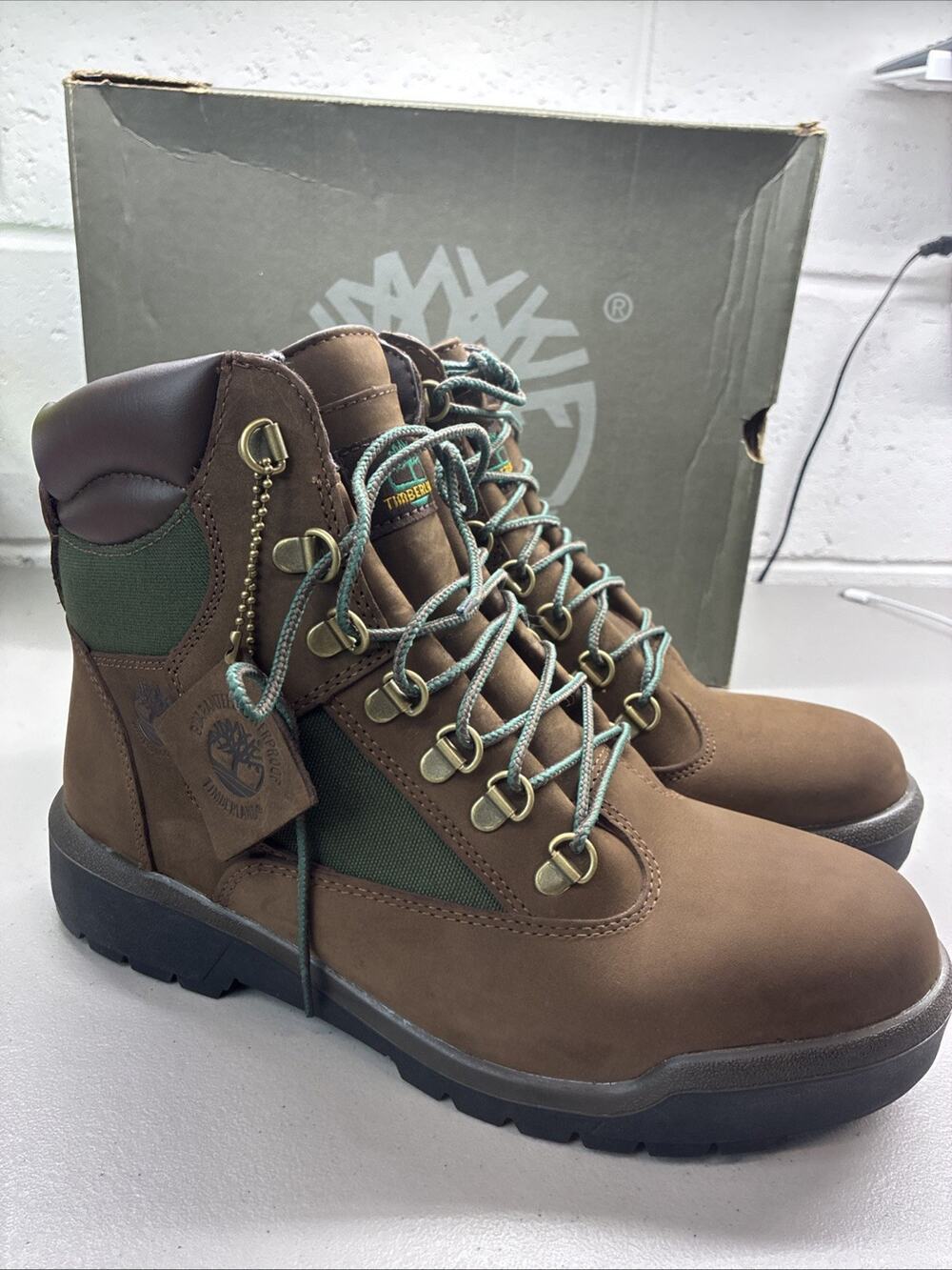 TIMBERLAND SZ 8.5 M FIELD Boot 6" Beef And Broccoli Dark Brown Nubuck 0A18AHD47